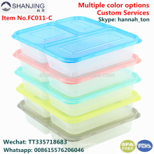 Wholesale 3 Compartment Plastic Food Packaging Containers Meal Prep, FDA Reusable Leakproof Lunch Box